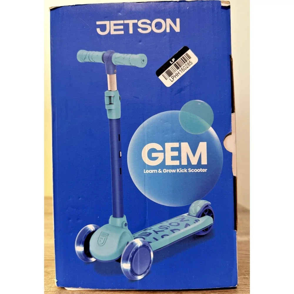 NIB JETSON GEM LEARN & GROW‎ KICK SCOOTER - BLUE/GREEN- ADJUSTABLE & LIGHTS UP